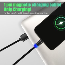 ZZTBTNO 10-Pack Type C Magnetic Charging Cable Tips+ 6.5ft Magnetic Charger Cable & Removal Tool, Charging-Only (No Data Transfer)