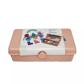 Caboodles VINTAGE CABOODLES PEACH COSMETIC MAKEUP ORGANIZER STORAGE CASE 2605 W MIRROR NEW