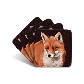 Fox - Set of 4 Coasters - Leslie Gerry Animal Gifts