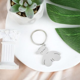 FRULX Cute Stainless Steel Bear Keychain,Modern Hollow Design,Perfect Gifts for Women,Birthday Gifts for Girls,Sisters,Mums and Friends,Good Luck Keyring for All Occasions,Metal Keyring,Keyring