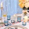 NITIME 20pcs Ribbed Blue Votive Candle Holders, Assorted Tea Lights