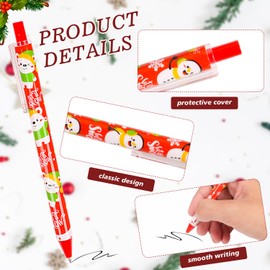 DERAYEE 36PCS Christmas Retractable Pen, Christmas Ballpoint Pens with Black Ink for Kids Adults Office Home School Supplies Xmas Gift Party Favors