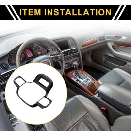 REPAIROCK 1 Set Steering Wheel Cover Trim for Ford F-150 2021-2024 Waterproof ABS Steering Wheel with Adhesive Backing Carbon Fiber Pattern Black