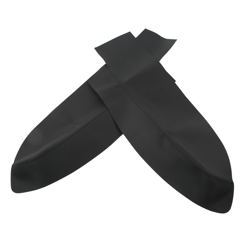 1 Pair Front Door Panel Armrest Cover Microfiber Leather Car