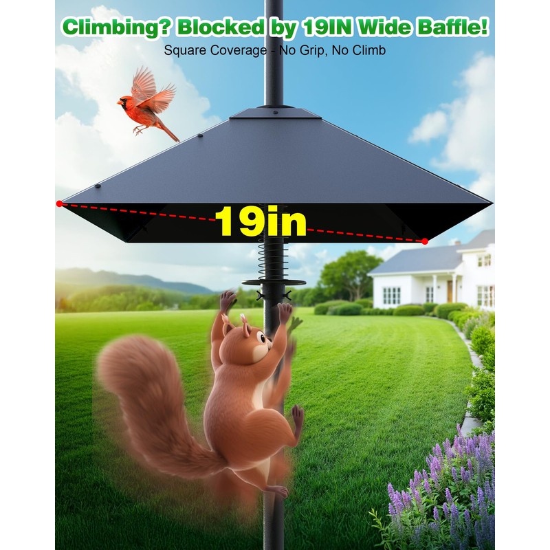 VIUBIRD Metal Squirrel Baffle - Heavy Duty Squirrel Baffle for