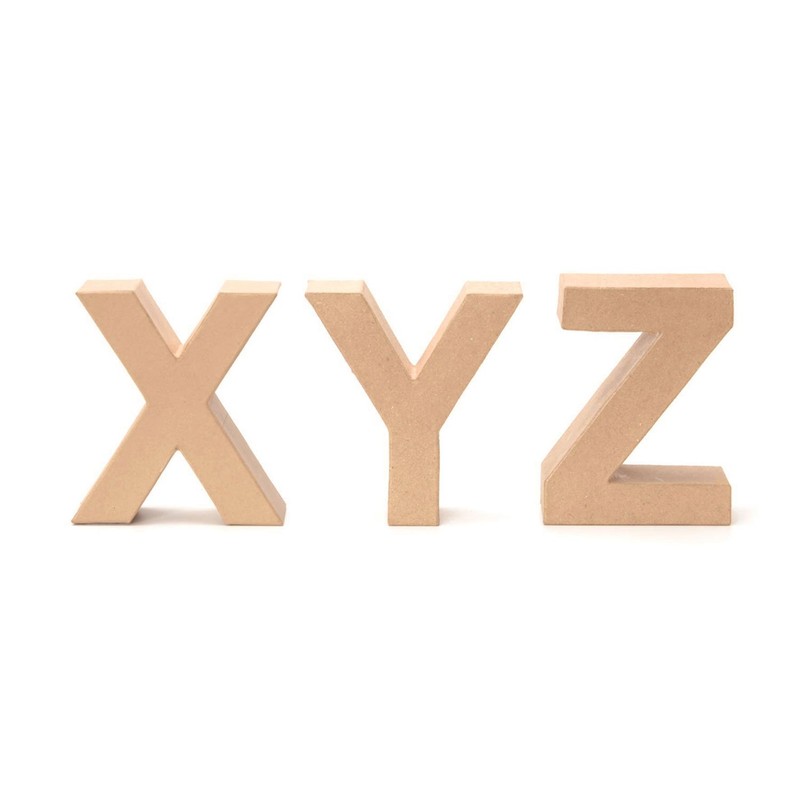 Glorex Cardboard Letter, Number and Characters, Letter X, x, natural