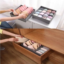 SH-RuiDu Dresser Closet Drawer Organizers Set of 12, Foldable 118 Cells Sock Underwear Organizers Storage Bins Fabric Drawer Dividers for Baby Clothes, Bra, Scarves, Belt, Tie Organization