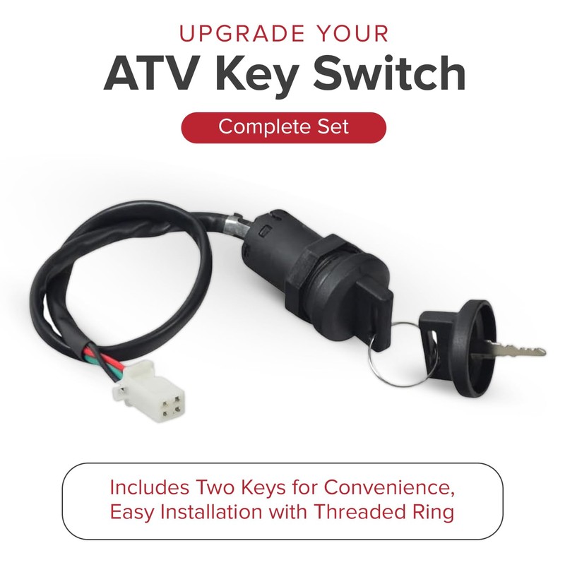 AlveyTech Key Ignition Switch Assembly for Coleman AT125-EX, AT125-UT, AT200-B,