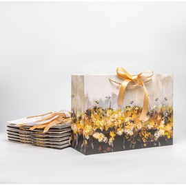 SHANIENS 12PCS Large Gift Bags with Handles, Ribbon, Greeting Cards & Envelopes - tissue Paper Gift Bags for Birthday, Wedding, Mother's Day, Baby Shower Party Supplies