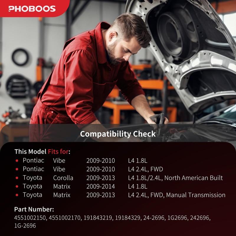 PHOBOOS Manual Steering Rack and Pinion Assembly Compatible with Toyota