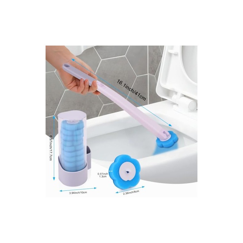 Juego de Cepillo de Inodoro Desechable 24pcs, con Limpiador y