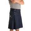 Damn Near Kilt 'Em Men's Stowaway Utility Kilt Small Navy