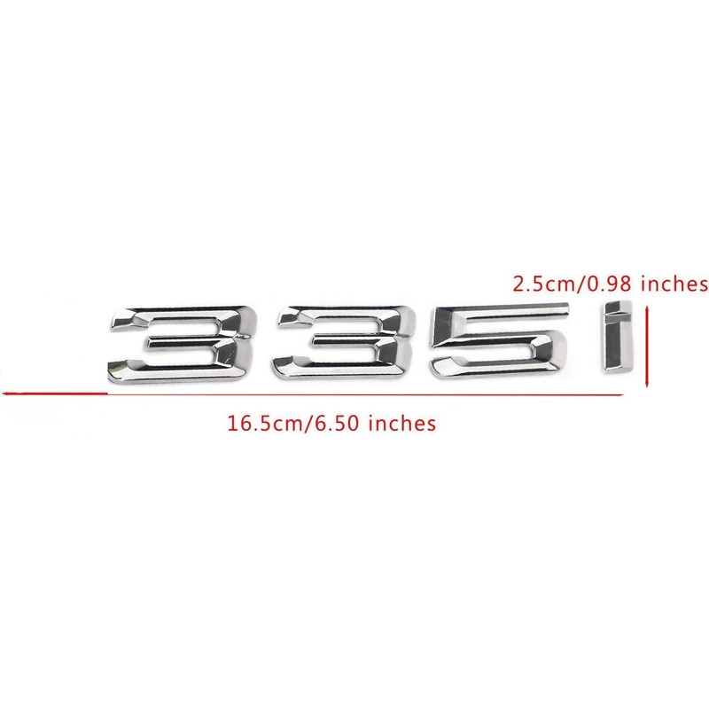 Fidida 335i Emblem Decal Car Numbers Letters Emblem Plating Badge