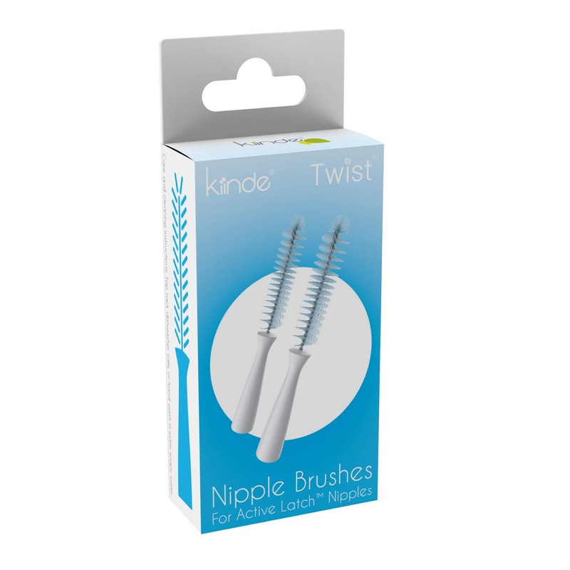 Kiinde Twist Pouch 2-Piece Baby Bottle Nipple Brush Set for