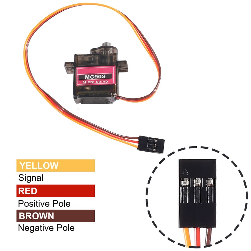 AITIAO 7Pcs MG90S Micro Servo 180° 9G Servo Motor Geared