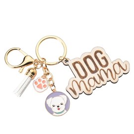 Dog Mama Keychains for Women Girls Dog Pet Lover Gifts for Best Friend Bff Sisters Mom Birthday Gift for Dog Pet Owners Mom Daughter Loss of Dog Sympathy Gifts for Dog Mom Mother's Day Gift Ideas