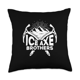 Ice Climbing Gifts & Accessories Brothers Climber Mountaineering Ice Axe Throw Pillow, 18x18, Multicolor
