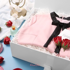 ROSEGLD Extra Large Gift Box with Ribbon 16.3x14.2x5 Inches, Collapsible Gift Box with Lid, Bridesmaid Proposal Box, Magnetic Gift Box for Presents (Glossy White)