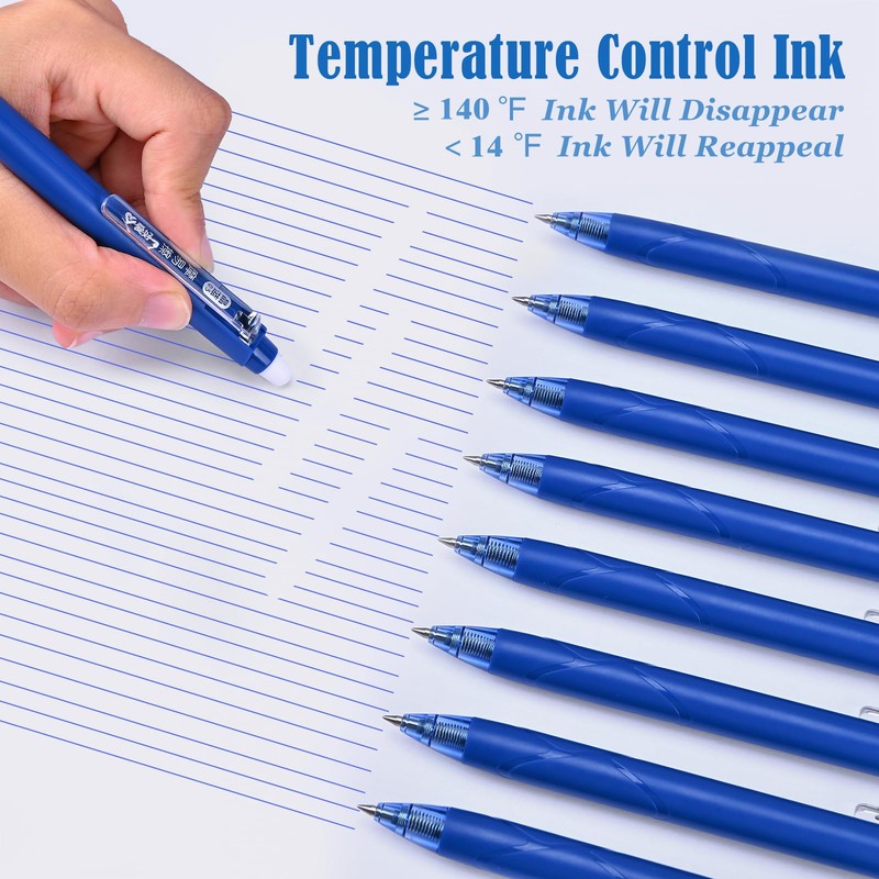 BAYTORY 16Pcs Erasable Gel Pens, 6Pcs Blue Ink Pens +