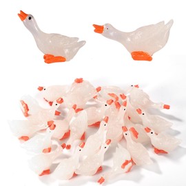 Lyreh 24stk Mini Gans Figuren, Niedliche Kleine Gänsestatue Kunstharz Kleines Lustiges Miniaturspielzeug Dekoration für Haus Garten Büro Tisch Mikrolandschaft Tier-Mottoparty