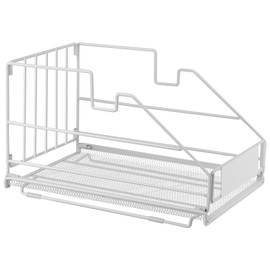 Lunhoo Foldable Cabinet Storage Basket, Food Storage Mesh Bin, Wire Basket for Kitchen, Bathroom, Pantry, Laundry (White)