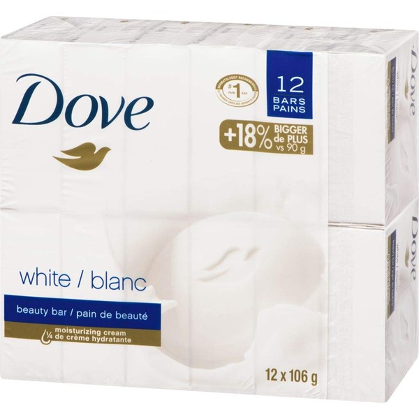 Dove Beauty Bar for Healthy-Looking Skin White 106 g 12 count.