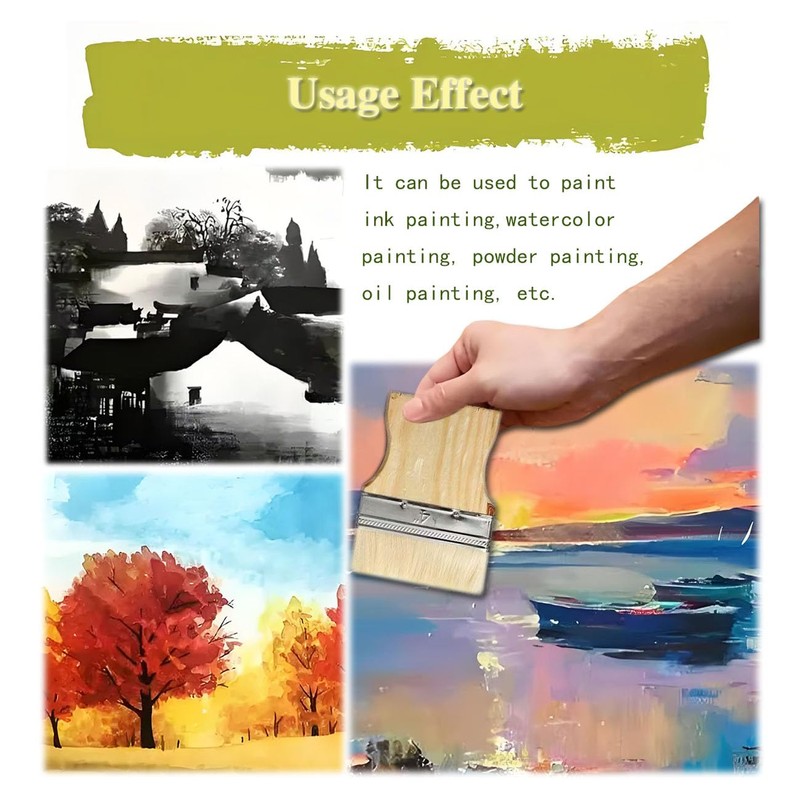 ZBJBinCH Wide Flat Paint Brush with Maple Handle, Flat Paddle