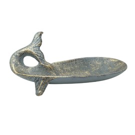 AMAJY Whale Jewelry Tray – Cast Iron Copper Green with Gold-Touched Nautical Trinket Holder for Rings, Earrings, Necklaces, Coins & Keys – Decorative Beach-Themed Dish for Home or Office