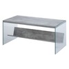 Convenience Concepts SoHo Coffee Table, Faux Birch / Glass