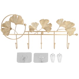 Wall Coat Rack Ginkgo Leaf Design Simple Elegant Style Wide Application Wall Mounted Coat Rack for Clothes Hat Keys