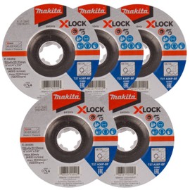 Makita X-LOCK E-00393 Offset Whetstone for Disc Grinders, Ironwork, Set of 5, Outer Diameter 4.9 x Thickness 0.2 inches (125 x 6.0 mm)