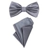 DonDon Men's Bow Tie and Pocket Square Tied and Adjustable