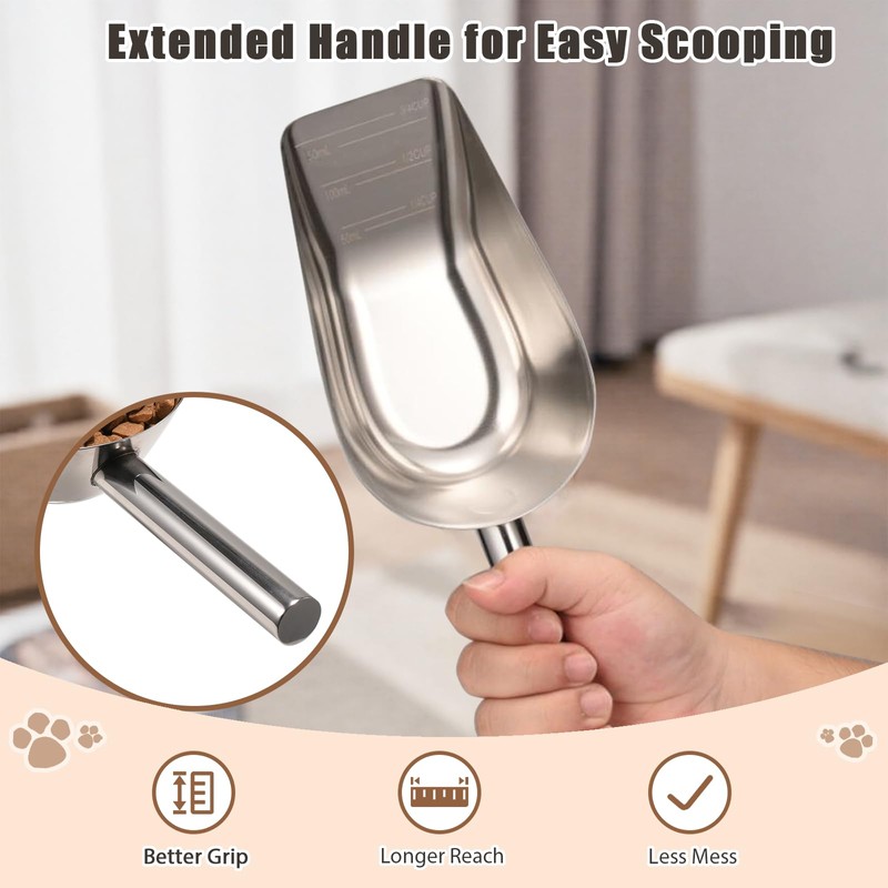 USYOGO Matel pet dog cat food measuring scoop 1 cup,Food-grade