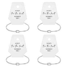 Brikabia Bridesmaid Proposal Gifts Set - 4PCS Bridesmaid Knot Bracelet Adjustable Snake Chain Bracelet Bridesmaid Proposal Gift Bridal Party Favors Gifts, 4 Silver