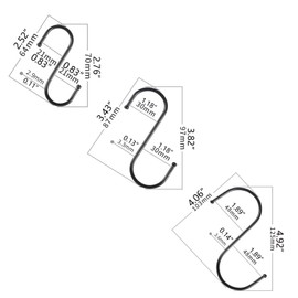 Yesmin 20 Pack in Pack S Shaped Hooks Hanging Hooks Hangers for Bathroom, Bedroom, Office and Kitchen(Black & Large)