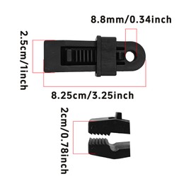 Runseaway 30Pcs Tarp Clips Crocodile Mouth, Heavy Duty Lock Grip Clamps for Securing Tarps, Awnings, Canopies, and Covers for Outdoor Camping, Caravans, Swimming Pools (Black)