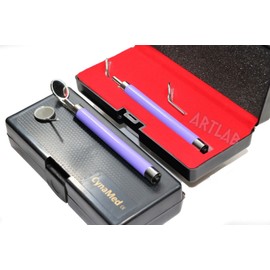 Premium Dental Mirror W/LED Light #4#5 Purple/Green Examination Instruments (CYNAMED)