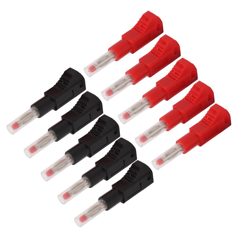 Banana Plugs, 10pcs Black and Red Stackable Banana Plugs Insulated