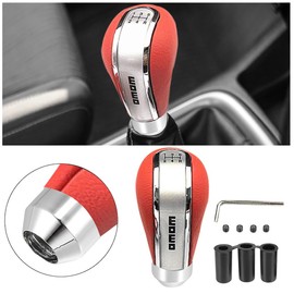 Keedin Car Gear Shift Knob, 5 Speed Manual Shift Lever Stick, Universal Leather Gear Shift Lever with 3 Shifter Adapter 8mm 10mm 12mm, Accessories Auto Parts for Manual Car, Truck, Off-Road Vehicles