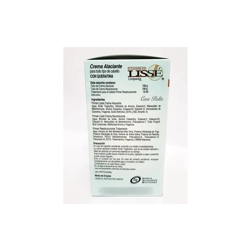 Loquay Primer Lissé Crema De Alaciado Permanente Queratina
