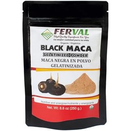 Ferval - Maca Negra En Polvo (Bolsa De 8,8 Oz) - Superalimento De Los Andes Del Perú - Por Iky Store 8,8 Onzas (Paquete De 1)