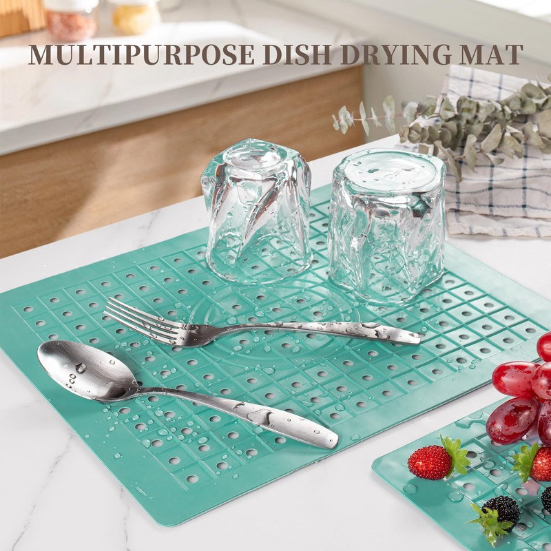 WILLKOMMEN Kitchen Sink Mat, 12" x 10" Rectangular Sink Protector