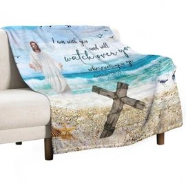 citari Christian Jesus Blanket Christian Gifts for Women & Men Religious Cross Throw Blanket Jesus Blanket for Kids Adults Soft Warm Cozy Fleece Blanket for Couch Sofa ​Bed 50""x60""
