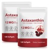 Astaxanthin 12mg, 120 Softgels, (2Pack)Premium Astaxanthin Antioxidant Supplements with Antioxidant