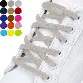 DALLAR Elastic Shoelaces Untied Strong Adjustable Shoe Laces with Magnetic Clasps Suitable for Shoes and Shoes for Kids and Adults Grey One Size, gray