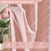 Siiluminisoy Extra Long Pink Boho Shower Curtain with White Tassel,