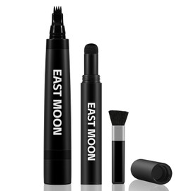 GEUUFEA Beard Pen Filler Styling Kit for Men, 4-tip Beard Filler Pencil (Black), Soft Cotton Tip, Long Lasting Waterproof, Beard Stick Beard Shadow, Beard Shaping Tool for Hairline and Beard Fillers