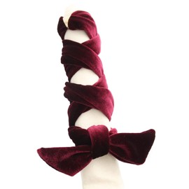 VINGTAINE H7624-WI- Tight Pony Hair Cuff, Pony Hook, Velour, Cord, Wrap, Hair Arrangement, Hair Accessory, Wine