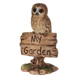 Vivid Arts My Garden Sign Tawny Owl | Resin Home or Garden Decoration | MG-TWNY-F