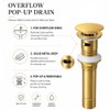 FROPO Metal Pop Up Bathroom Sink Drain with Overflow, Brushed